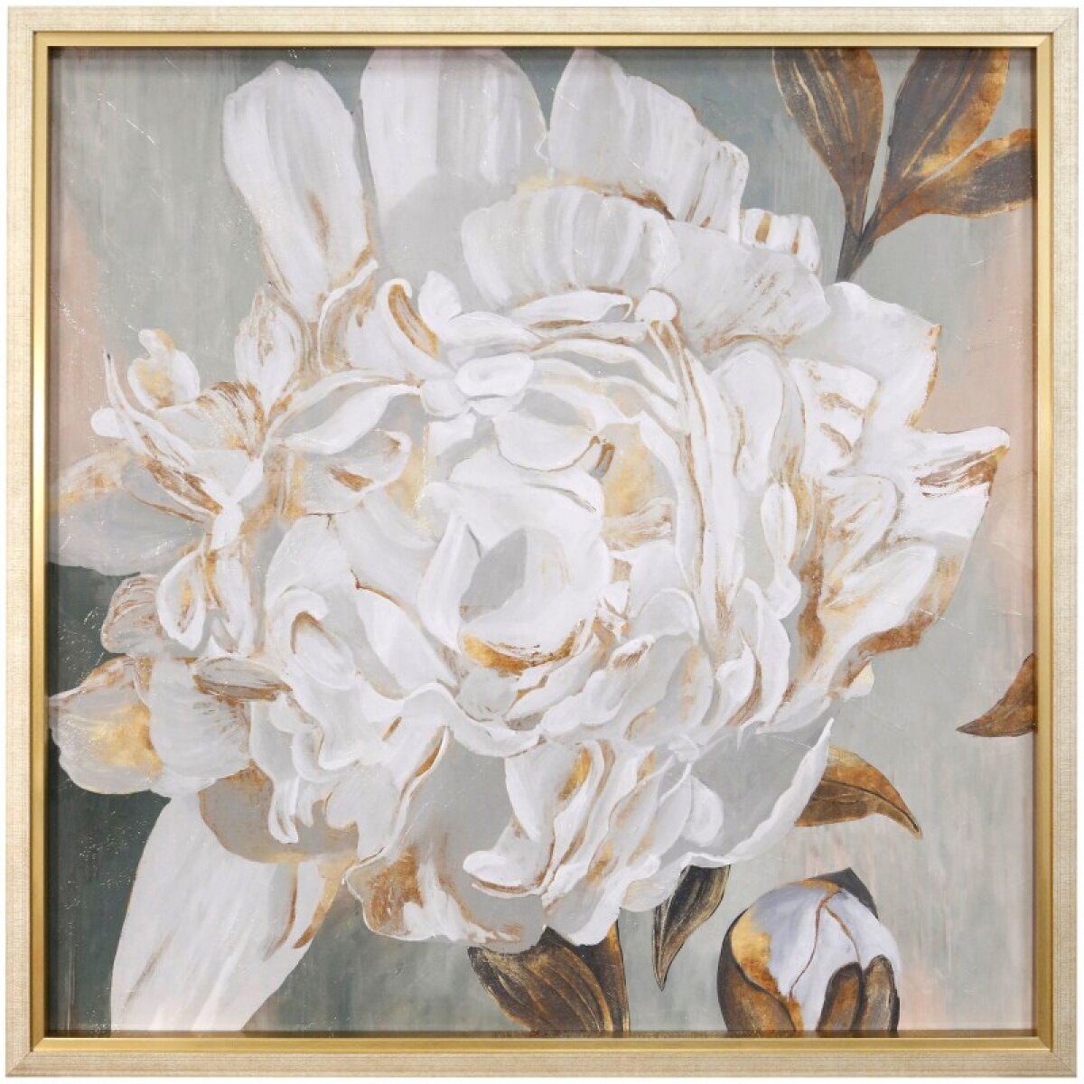 d63e81f83060ac5e91834e9f712dfb34 White Foliole Textured Framed Print - Image 1