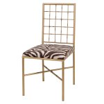Dann Foley Lifestyle Gold Metal Chair With Zebra Cushion
