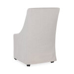 Warwick Upholstered Rolling Dining Chair - Stone Beige - Image 5