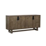 Lyra Solid Wood 4dr Buffet - Smoke Brown