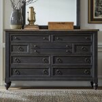 Americana Farmhouse 9 Drawer Dresser - Black