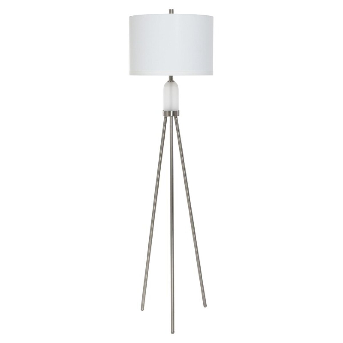 d920828deea54e14a67da9bad1c3bef6 Brushed Nickle Steel Floor Lamp With Led Night Light - Image 1