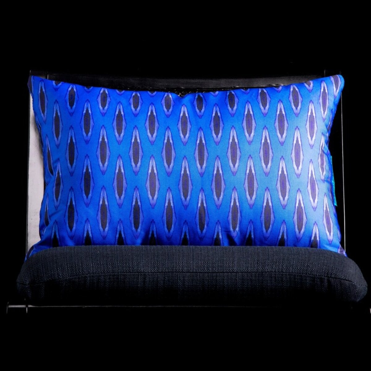d98da16f7f35191b01dea467193f4af4 Blue Ikat Lumbar Pillow Blue Ikat Pillow Vibrant Colors And Bold Pattern Choices Fro - Image 1