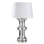 Dann Foley Lifestyle Chrome Glass Table Lamp With White Shade 150 Watts