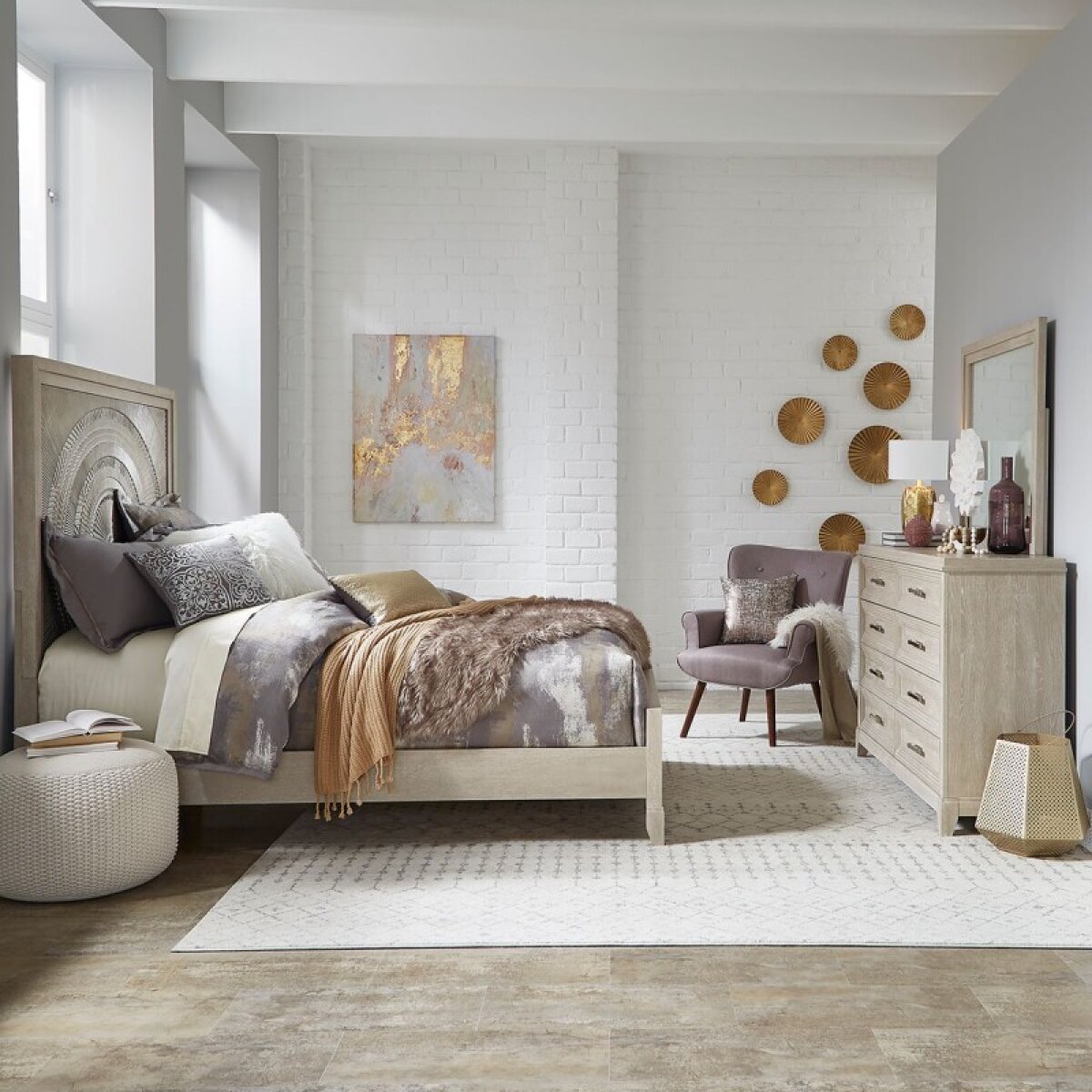 d9fead1b5afc6e61cfbfd2543f708697 Belmar Queen Panel Bed, Dresser & Mirror - Image 1