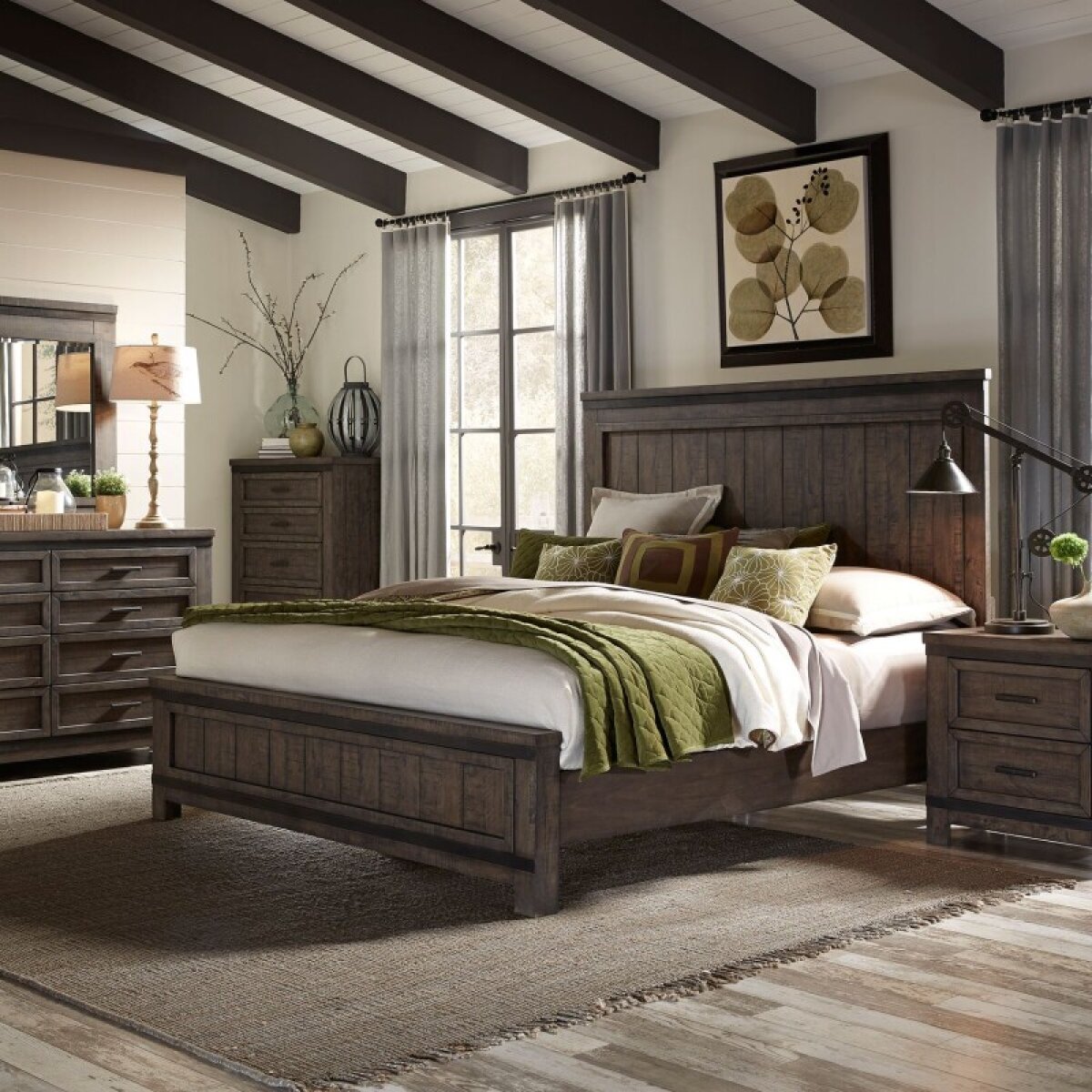 da78469327f1523a32822a2e91d4c16e Thornwood Hills Queen Panel Bed, Dresser & Mirror, Night Stand - Image 1