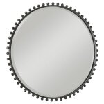 Taza Round Mirror, Distressed Black - Image 5