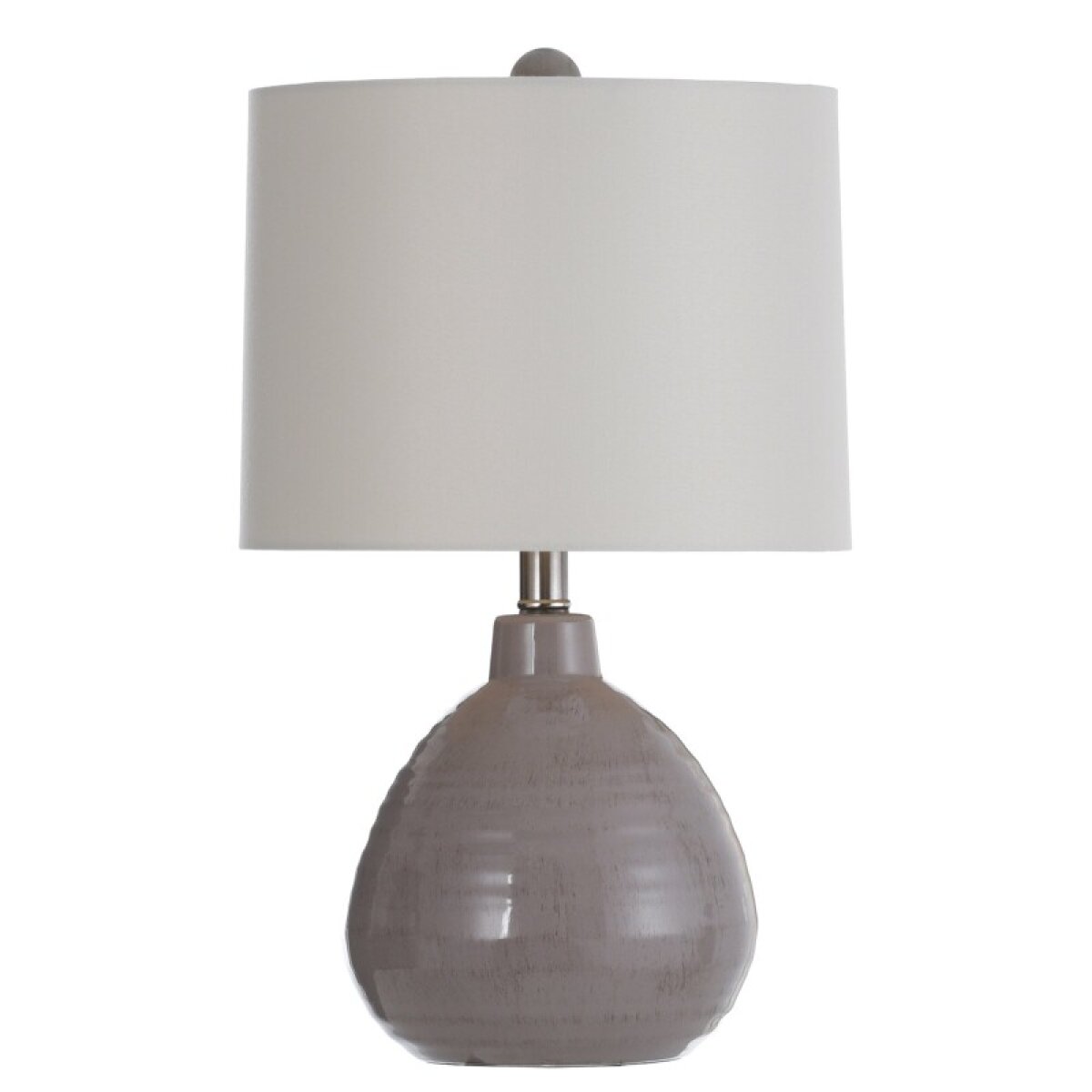 dad35b3b3da84c963f8c2cb6c1302ef9 Accent Cool Gray Ceramic Table Lamp With Linen Hardback Shade - Image 1