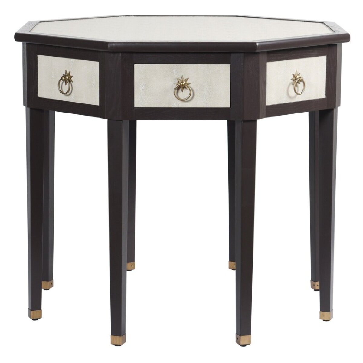 dadedbadc712cd8edd59a2934a04ada3 Dann Foley Lifestylecenter Tableivory Faux Shagreen And Black Veneer Finish - Image 1