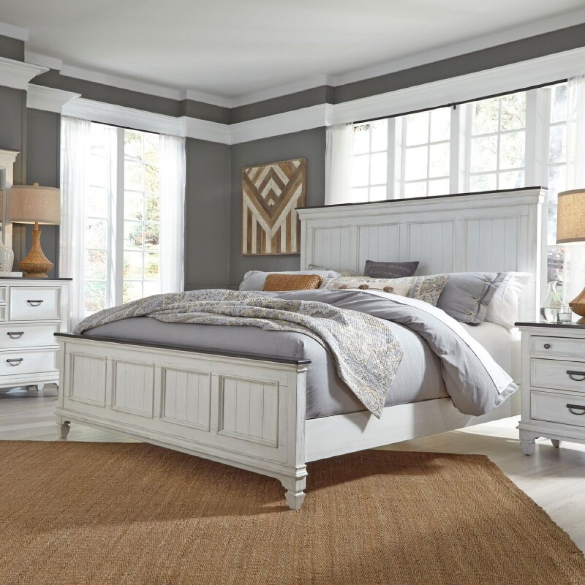 dae548f896f08dbf18a61bfcdd5c017c Allyson Park King Panel Bed, Dresser & Mirror, Night Stand - Image 1