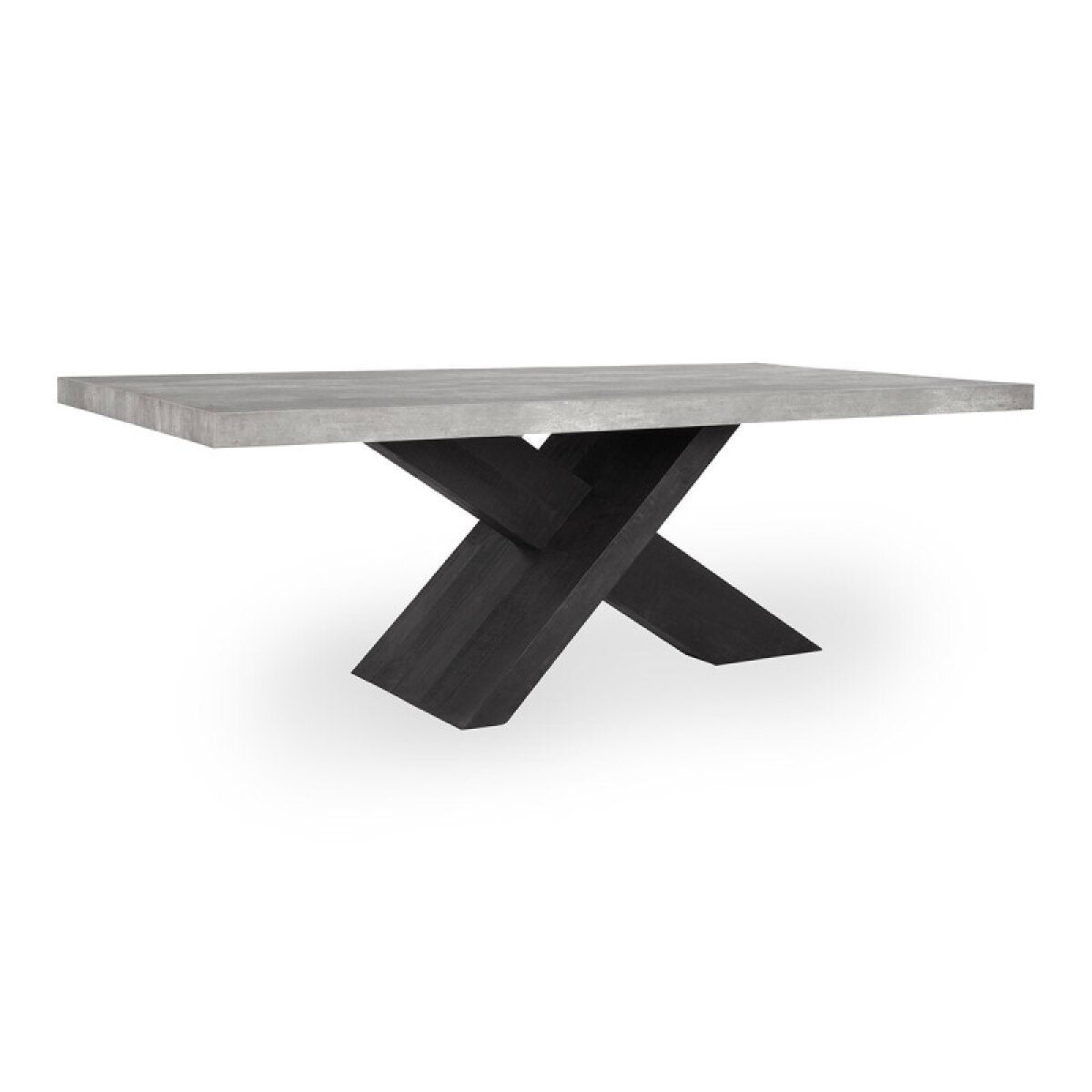 daf02800f1e159347cc19005c1fdffc2 Durant Solid Wood Rectangle Dining Table - Carbon Black-weathered Cement - Image 1