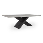 Durant Solid Wood Rectangle Dining Table - Carbon Black-weathered Cement