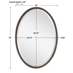 Sherise Oval Mirror, Bronze - Image 8