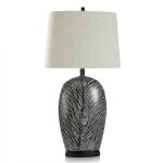 Obsidian Silver Ceramic Table Lamp 100 Watts