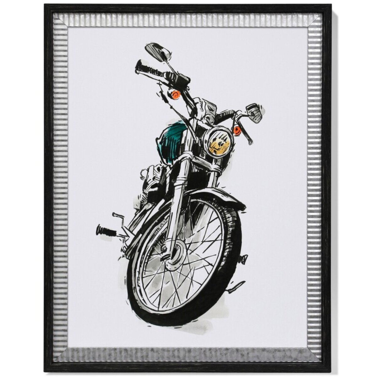 dbcd7d297d73a2c7ff35795a743f5dc7 Motorcycles In Ink I Framed Print Under Glass - Image 1