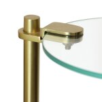 Lever Side Table Marble Base With Gold Post & Glass Top - Image 3