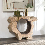 Odette Solid Wood Rectangle Console Table - Natural - Image 7