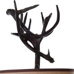 Dalton Antler Table Lamp With Burlap Drum Shade Trimmed In Leather 1 - Image 3