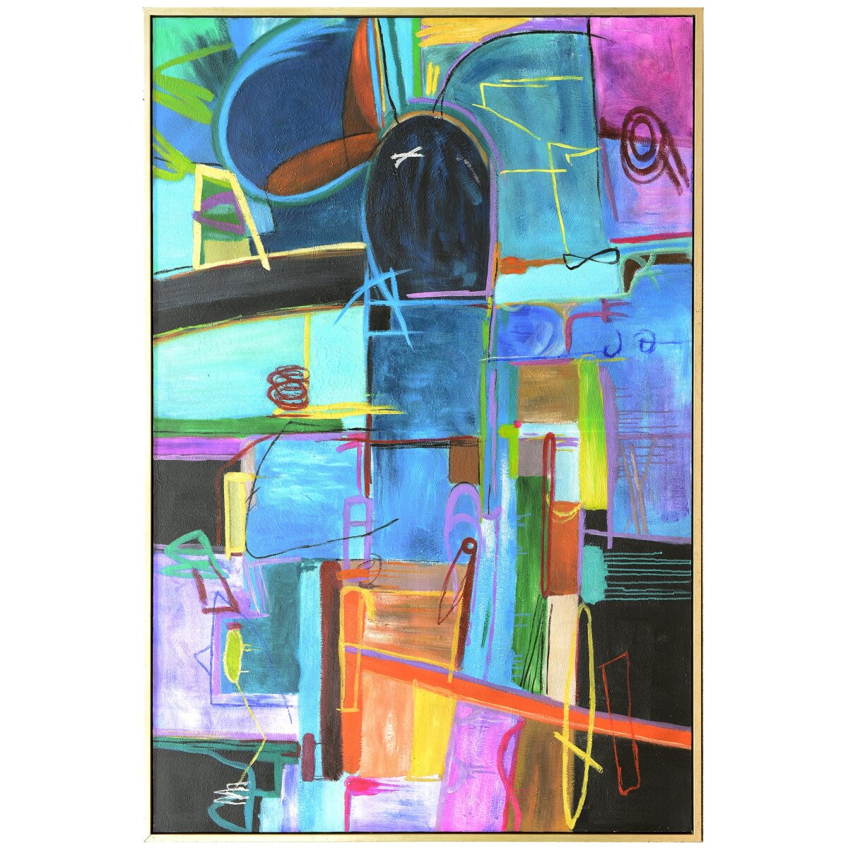 dc8da58c617a066015e87d5ac38d6f33 Boundless Framed Canvas Art- Small | Hand Painted Abstract | 1.5 Inch Frame - Image 1