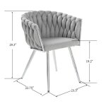 Austin Allen James Fabric Woven Chair Silver Frame - Image 6