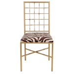 Dann Foley Lifestyle Gold Metal Chair With Zebra Cushion - Image 8