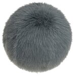 Dann Foley Lifestyle Taupe Faux Fox Hair Throw Pillow With Feather Filled Insert