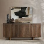 Roya Solid Wood 4dr Cabinet - Toasted Brown - Image 9