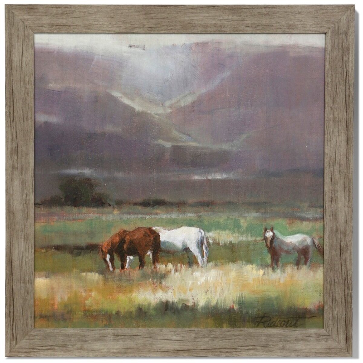 dd6b6d6067d8a8c899b0da751fb36f5c Field Of Horses Textured Framed Print - Image 1