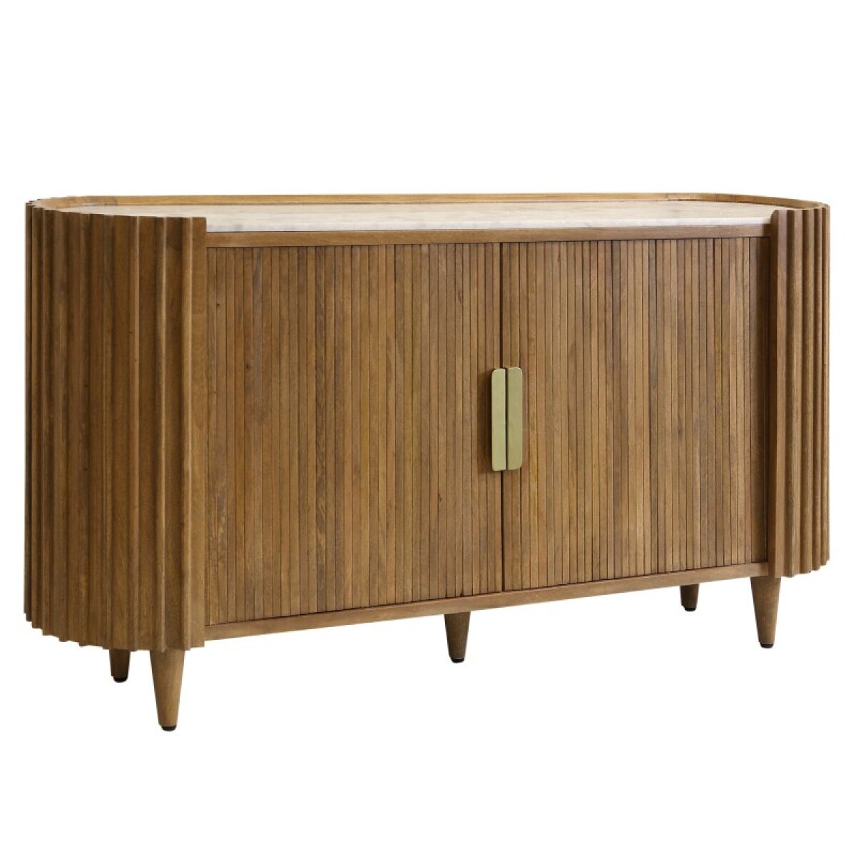 dd826ab232478740a95742b6ee2707a2 Racetrack Cabinet Mango Wood Side Board With Tambour Doors - Image 1