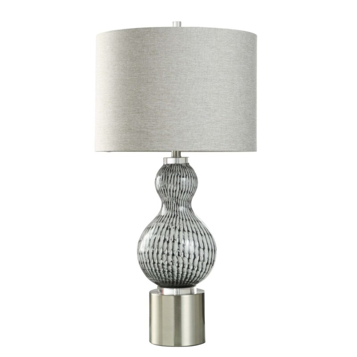 dda3eb0506f729537c9d14dc29472d4d Treasure Grey Glass Table Lamp - Image 1