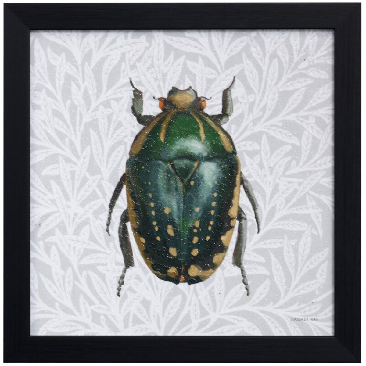de4205d1bfa4e54dd3ad50a1fc8933c6 Dann Foley Lifestyle Beetles And Butterflies Ii Textured Framed Print - Image 1