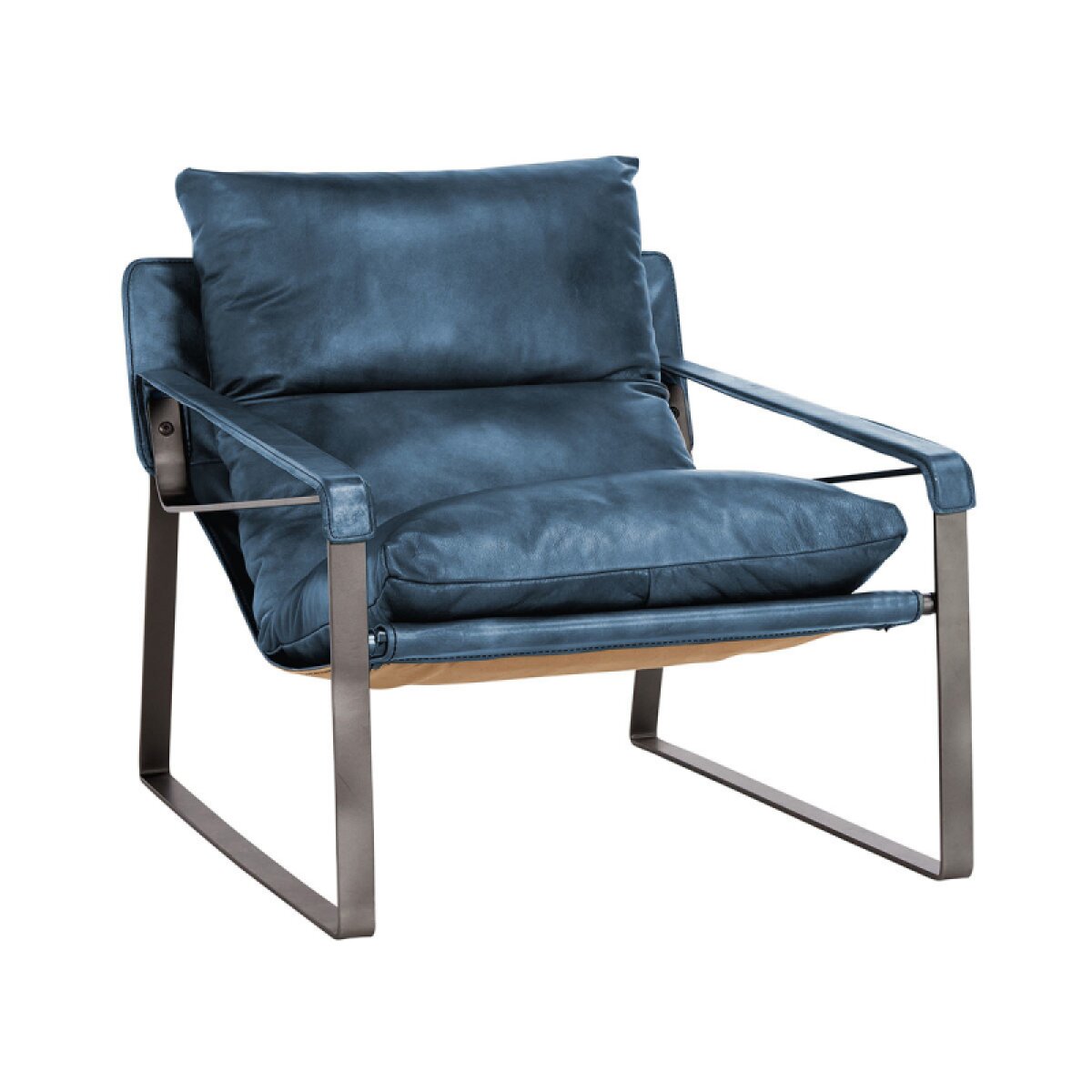 df17df9bc89a007b1d0b2d19fc84096c Morgan Leather Accent Chair - Ocean Blue - Image 1