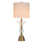 Civiche Gold Table Lamp Double Tiered Clear Glass Body And Brushed Brass Base - Image 8