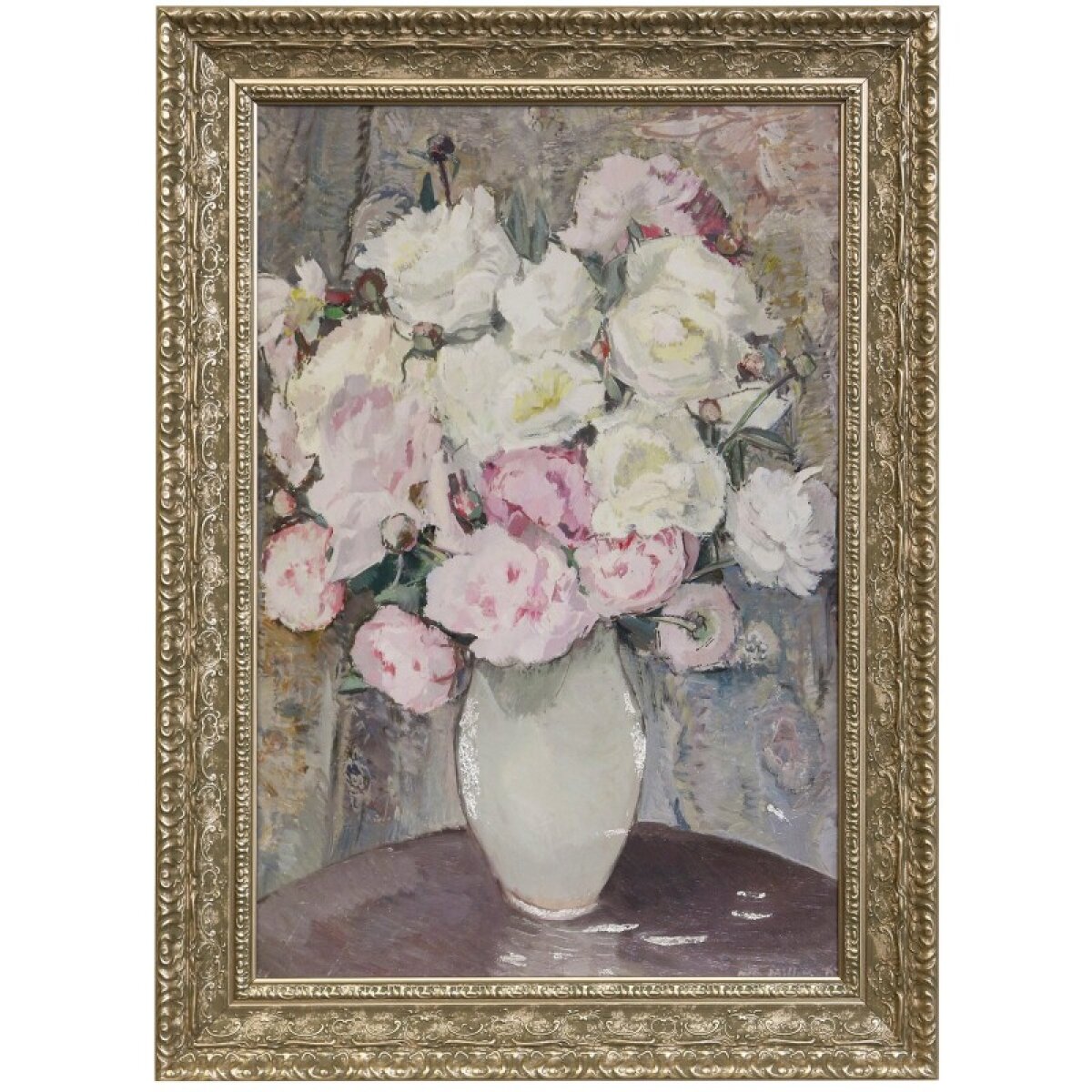dfd9c20fc022f9214b34076fb25201c7 Pink & White Roses Textured Framed Print - Image 1