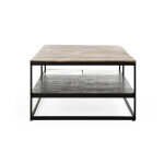 Remmy Cast Aluminum Rectangle Coffee Table - Brass Antique - Image 4