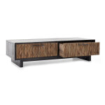 Anton Solid Wood Rectangle 4dwr Coffee Table - Black-natural - Image 5