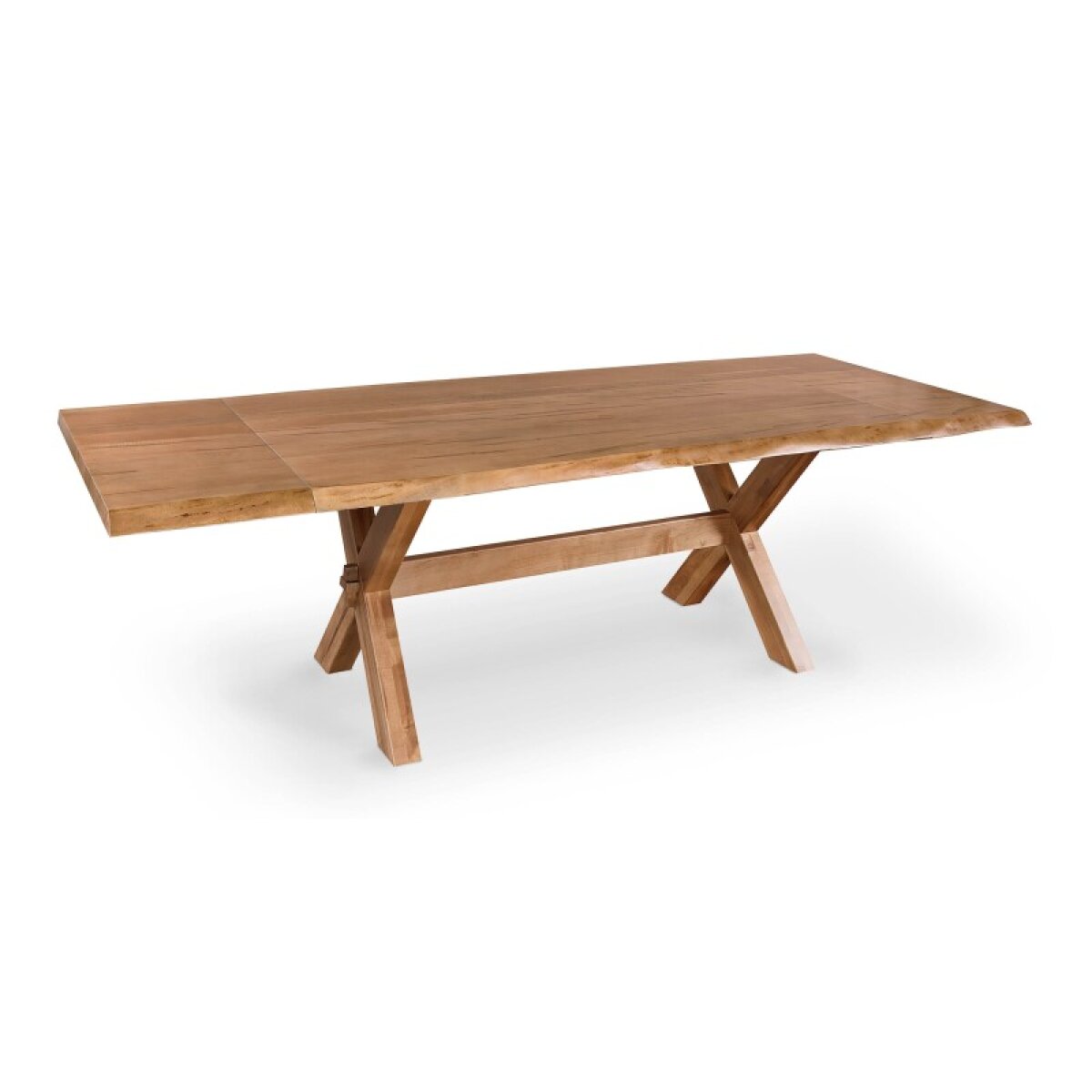e17946e359054eafe286c091ff2d0899 Crossbuck Live Edge Dining Table with Extendable Leaves - Image 1