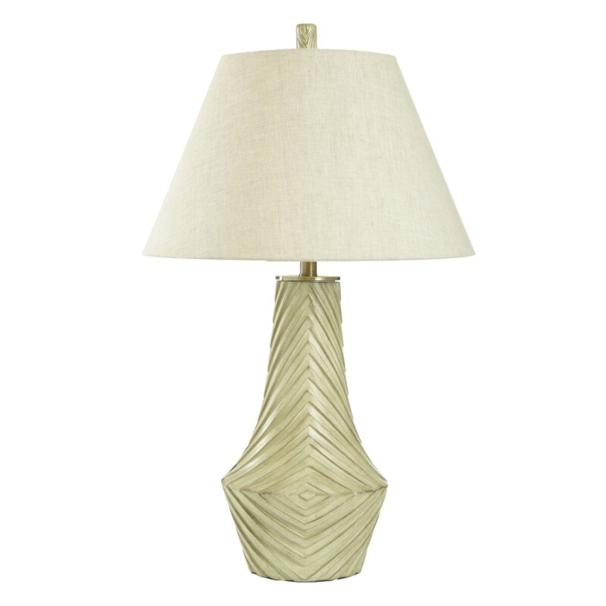 e179ae1fe851ed87a943ddf53d950481 Morgana Modern Table Lamp With Patterned Base Design And Grey Taupe Finish - Image 1
