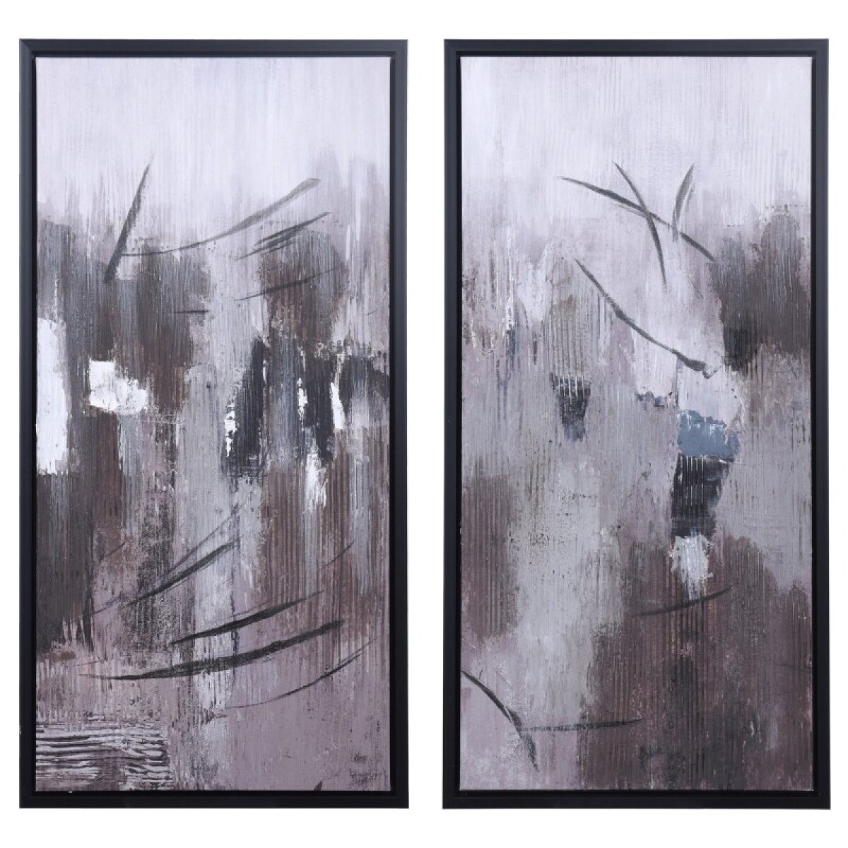 e189d1dfbe65c463a6fd5e87c73e5a8c Hint Of Blue Hint Of Blue Set Of 2 Hand Painted Canvas Art In Black Frames - Image 1