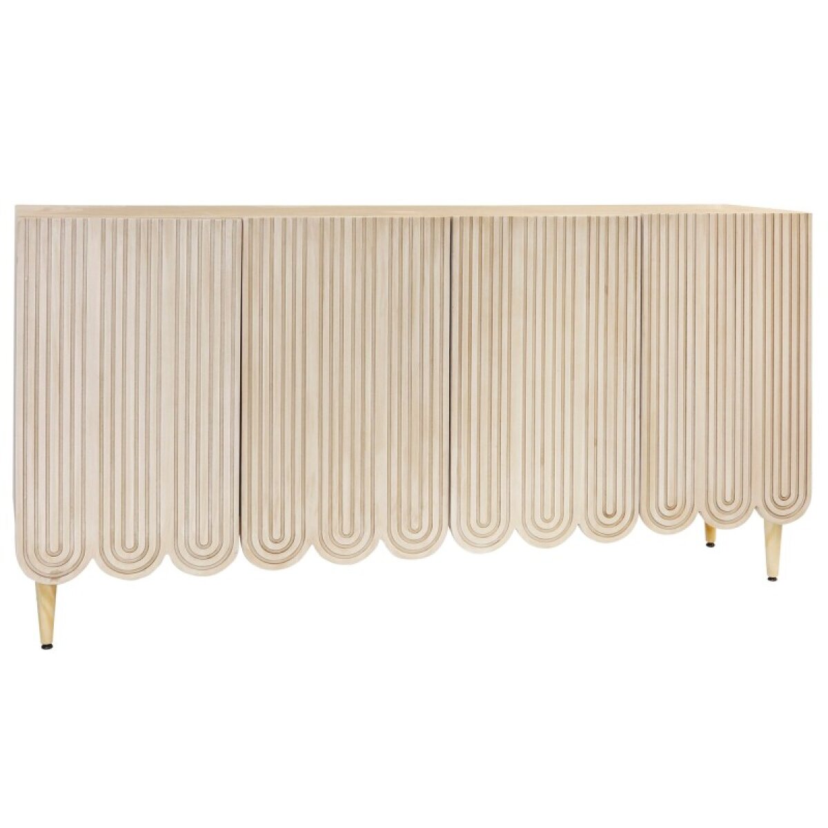 e25cdb24aa0d3525e6c527c3a96b2e2a Natural Solid Wood 4 Door Curtain Figure Console - Image 1
