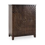 Vivienne Solid Wood Bar Cabinet - Bark Brown