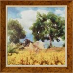 Mellow Yellow Landscape I Textured Framed Landscape Print