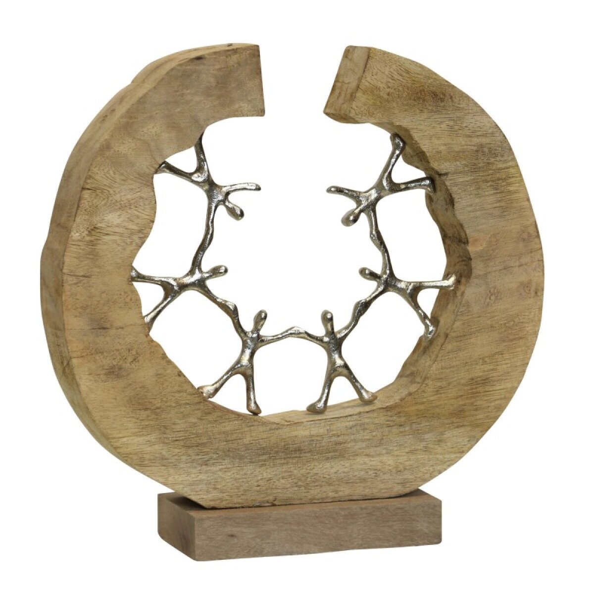 e3d7ce0fb1e62cbbc39143686d0b7181 Figure Ferris Aluminum & Mango Wood Sculpture - Image 1