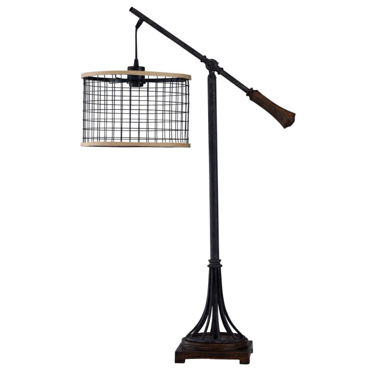 e3d97224a92cb5bd1e5cb2cdfb5efa52 Textured Bronze Industrial Steam Punk Inspired Metal Body Table Lamp With Adjustable Suspended Met - Image 1