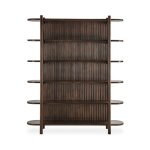 Redford Solid Wood Bookcase - Bark Brown - Image 3