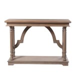 Weathered Wood Trestle Table Console Table - Image 4