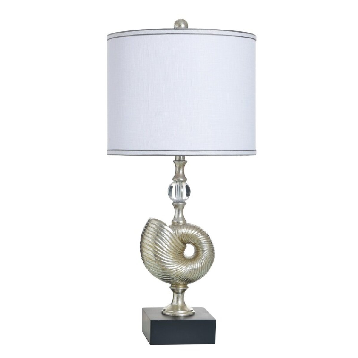 e531aacf1ff8dcd11c15bdbe9bcc2cdd Samobor Silver Molded Table Lamp With Clear Acrylic Accent 100 Wat - Image 1