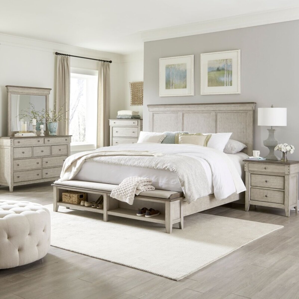 e56a4998f7e522ac43d99e77c9776d3c Ivy Hollow King Storage Bed, Dresser & Mirror, Chest, Night Stand - Image 1