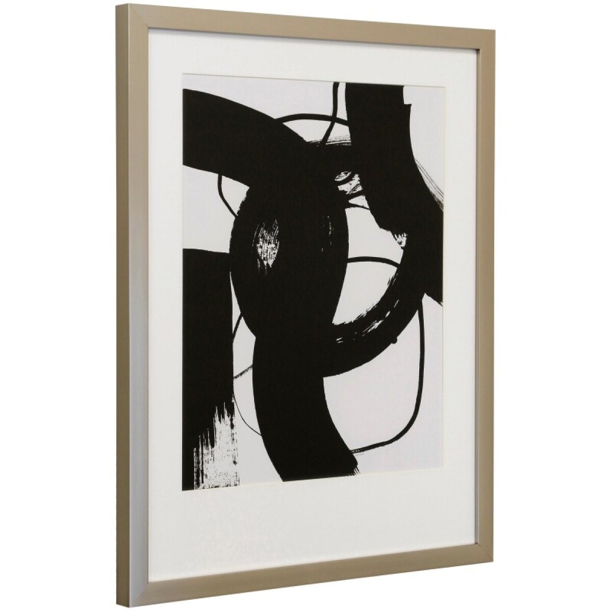 e62d140101398f77e7821aeb85cd20f5 Black Thoroughfares Ii Framed And Matted Abstract Print Under Glass - Image 1