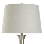 Roanoke Brown Table Lamp Thick Fluted Polyresin Base With Faux Wood Brushed Finish - Image 4